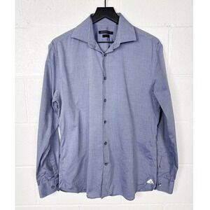 John Varvatos USA Slim Fit Blue Woven Dress‎ Shirt Men's 16 34/35